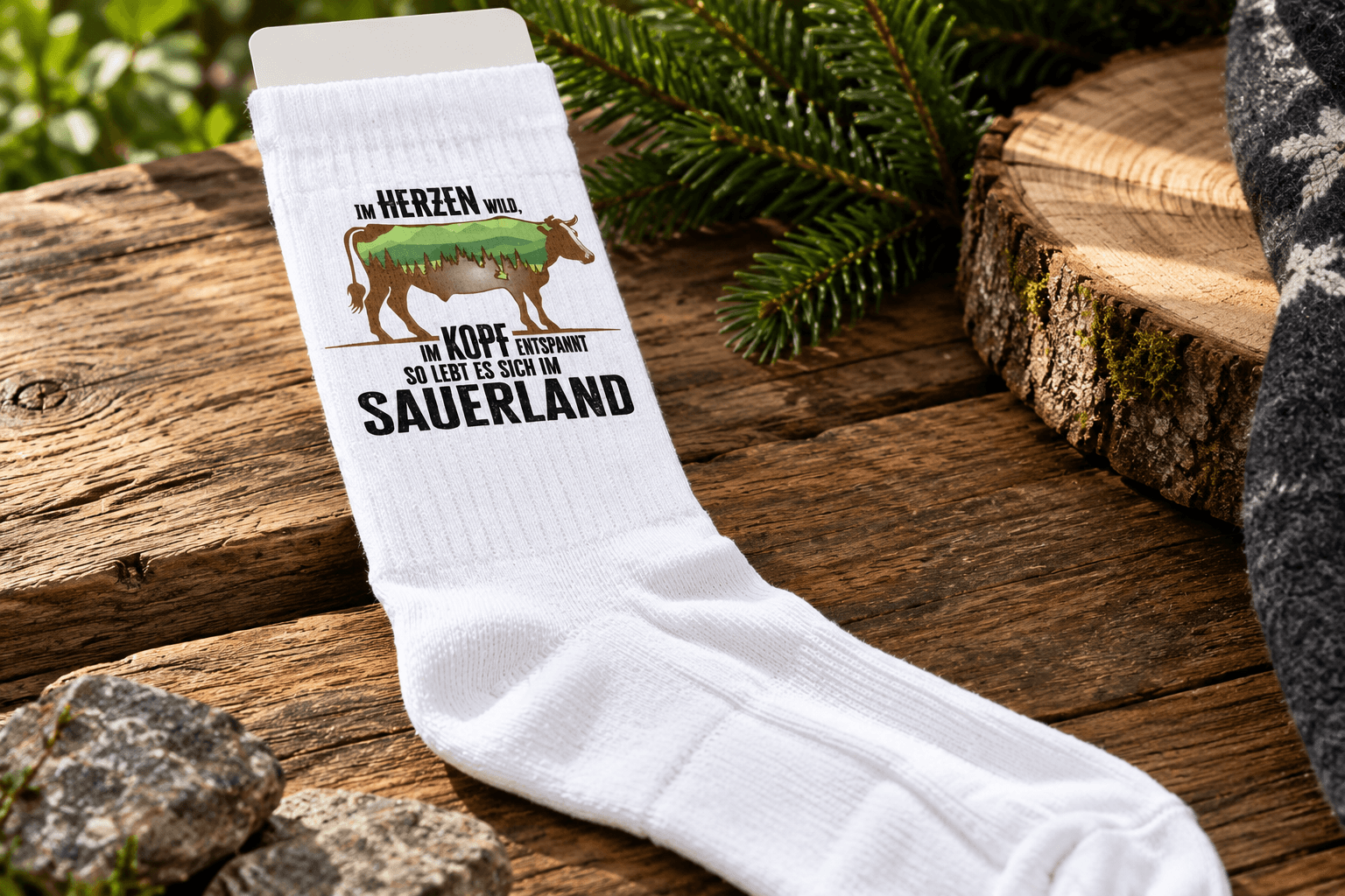 Bedruckte Socken mit Sauerländer Else Motiv